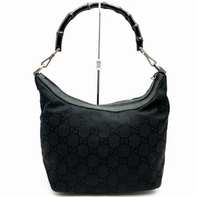 Gucci Bamboo Black Nylon Shoulder Bag ()