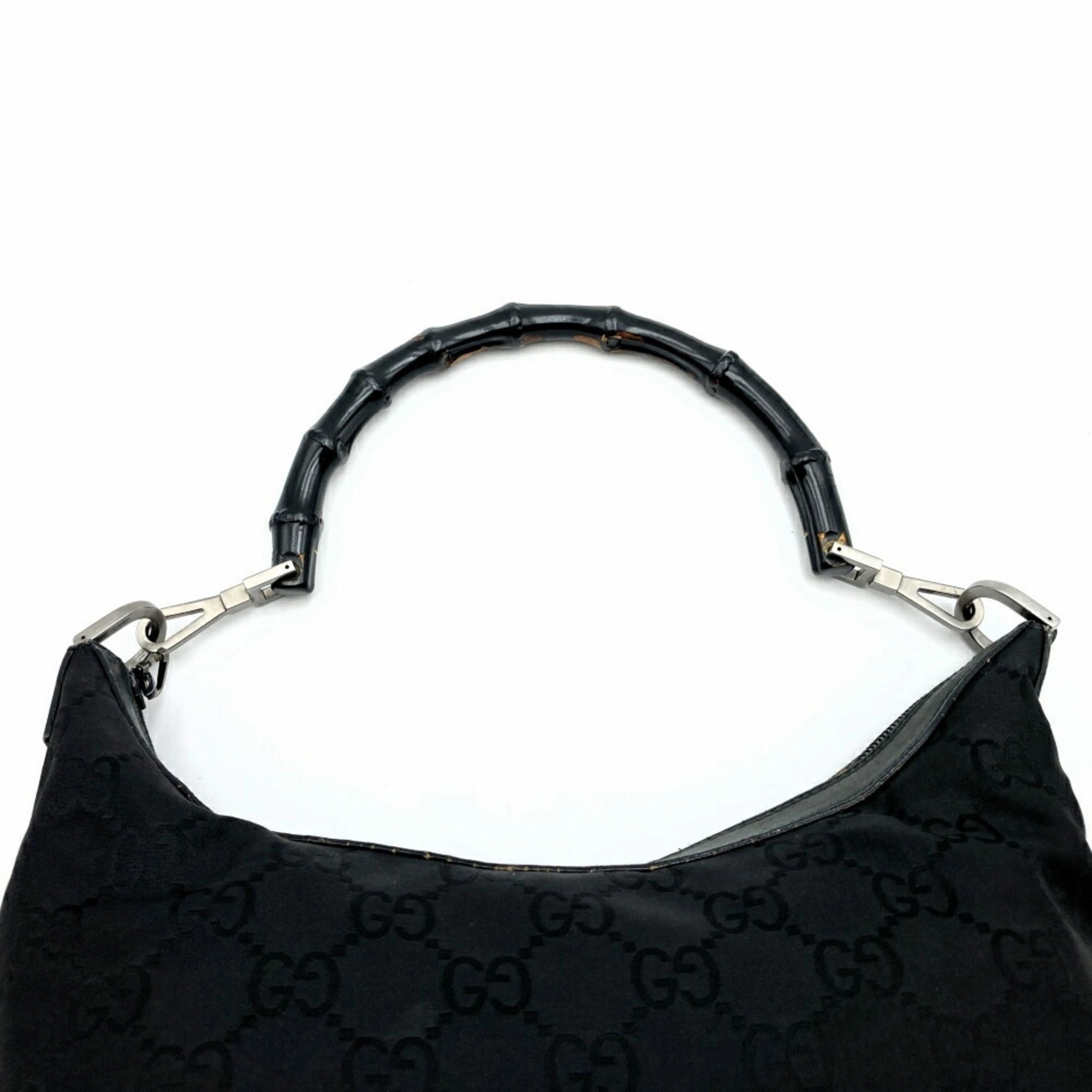 Gucci Bamboo Black Nylon Shoulder Bag ()