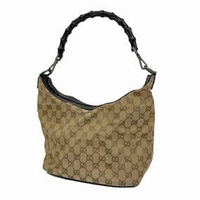 Gucci Bamboo  Canvas Shoulder Bag ()
