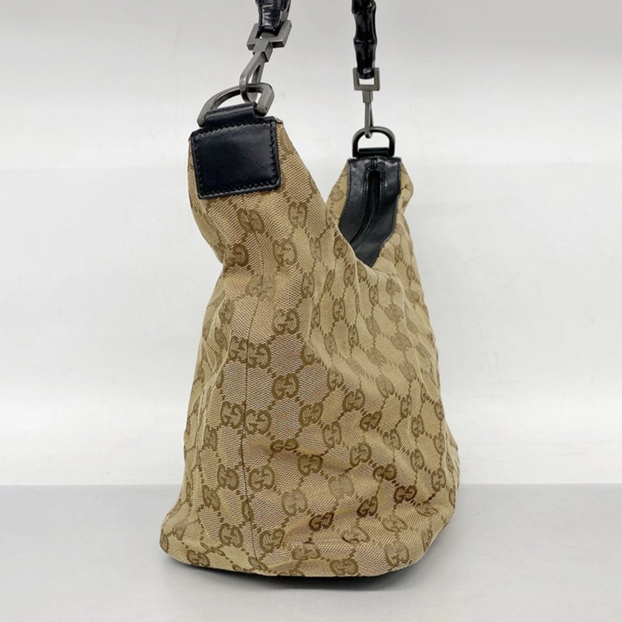 Gucci Bamboo  Canvas Shoulder Bag ()
