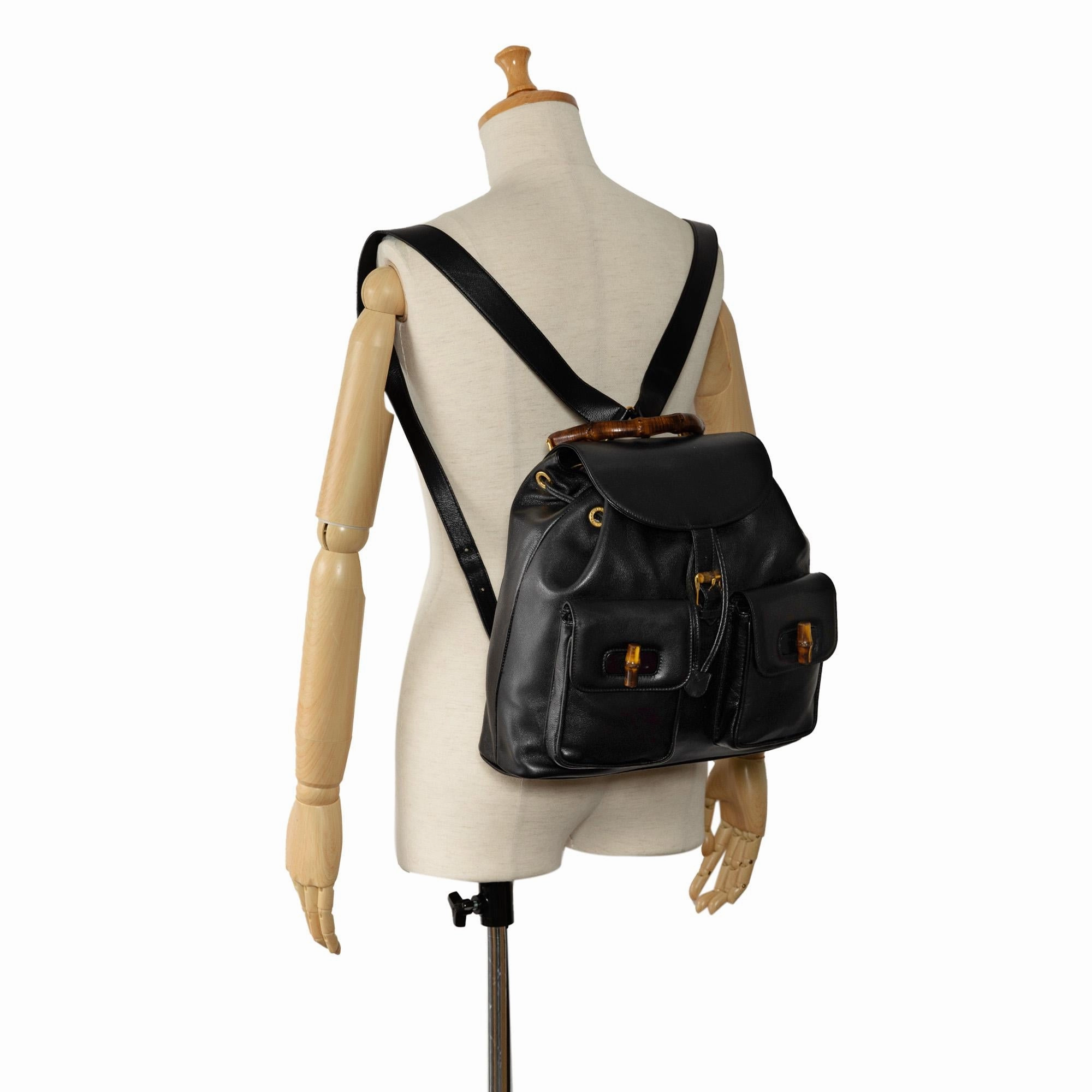 Gucci Bamboo Drawstring Leather Backpack (SHG-b7jhdk)