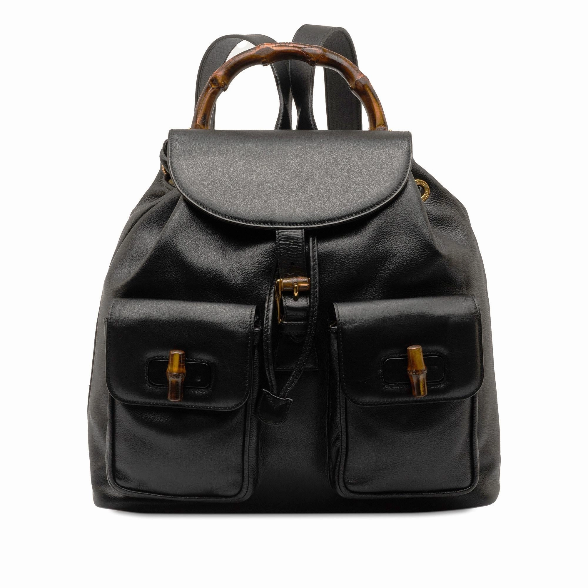 Gucci Bamboo Drawstring Leather Backpack (SHG-b7jhdk)
