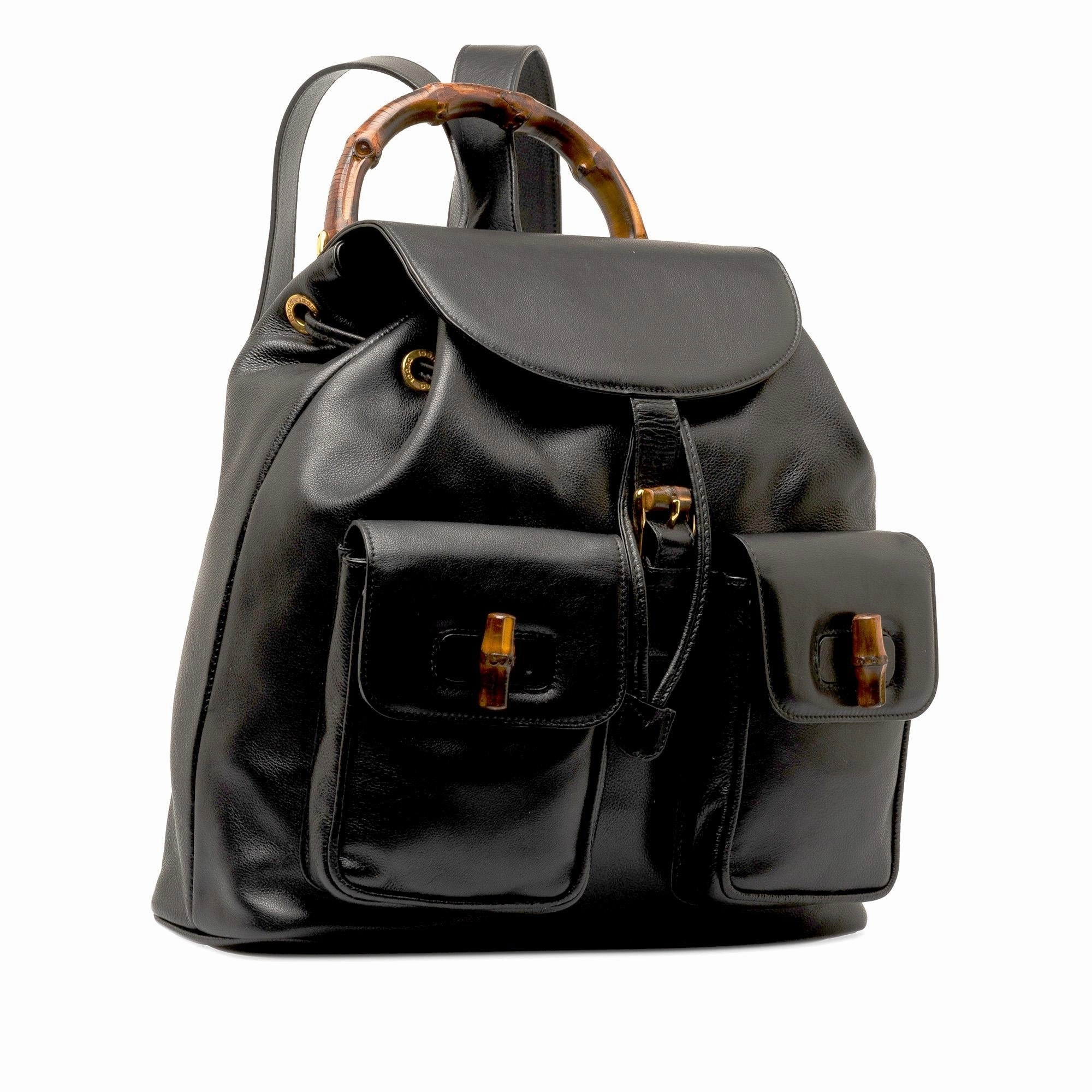 Gucci Bamboo Drawstring Leather Backpack (SHG-b7jhdk)