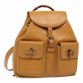 Gucci Bamboo  Leather Backpack Bag ()
