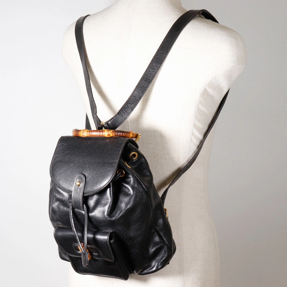 Gucci Bamboo  Leather Backpack Bag ()