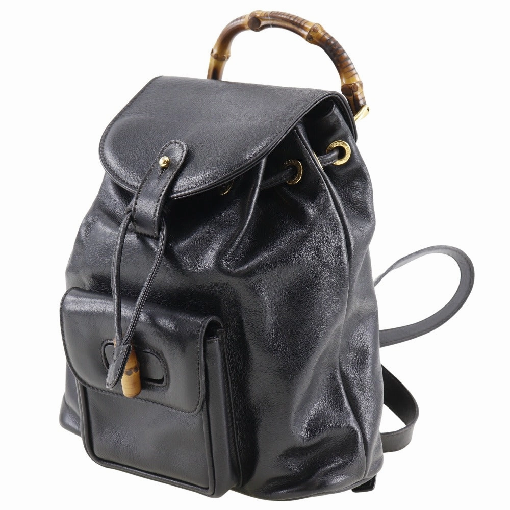 Gucci Bamboo  Leather Backpack Bag ()
