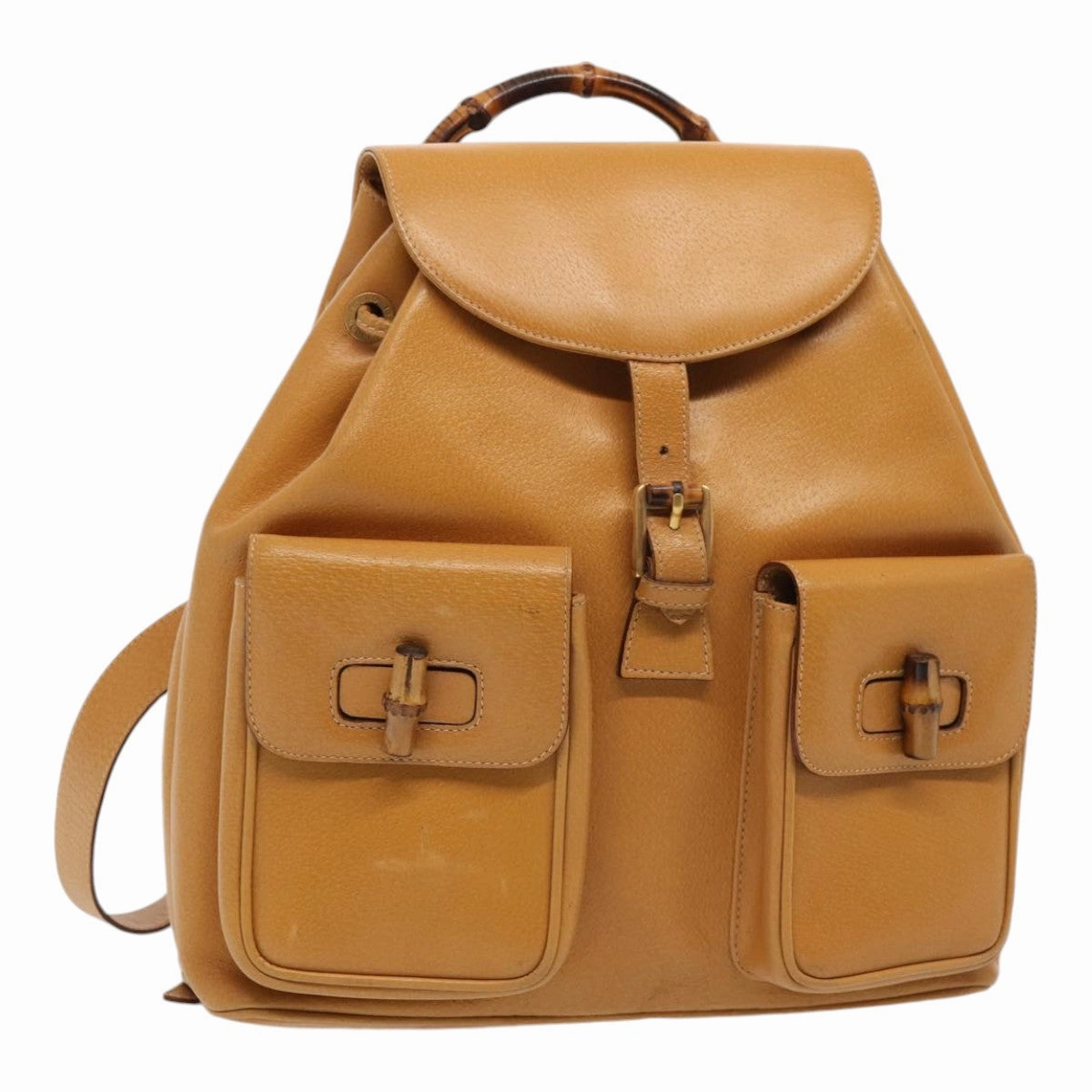 Gucci Bamboo  Leather Backpack Bag ()