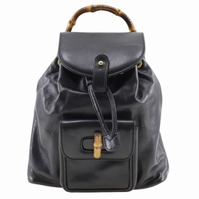 Gucci Bamboo  Leather Backpack Bag ()