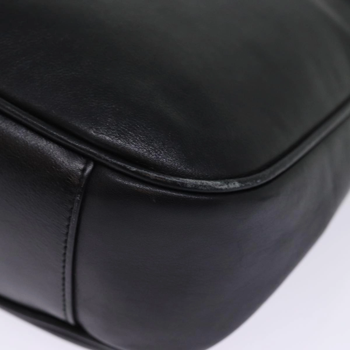 GUCCI Bamboo Shoulder Bag Leather 2way Black 001 1705 1638  th5024