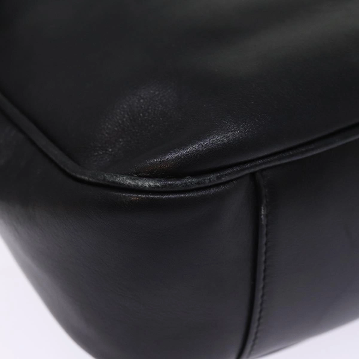 GUCCI Bamboo Shoulder Bag Leather 2way Black 001 1705 1638  th5024