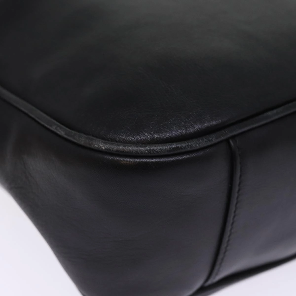 GUCCI Bamboo Shoulder Bag Leather 2way Black 001 1705 1638  th5024