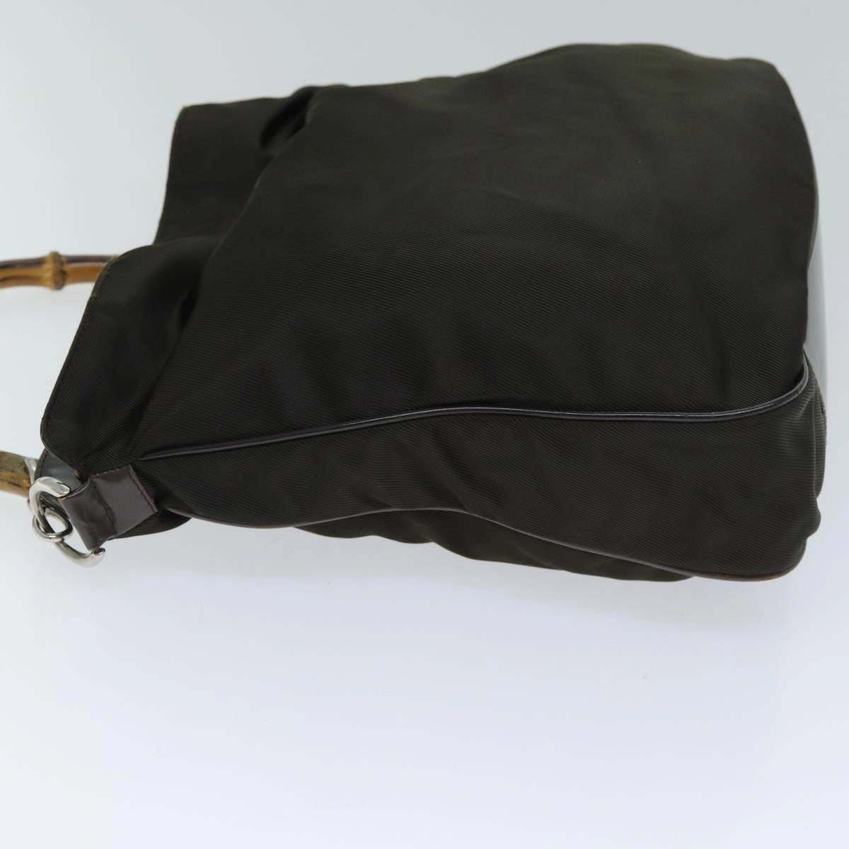 GUCCI Bamboo Shoulder Bag Nylon 2way Khaki 001 2404 1577  77677