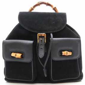 Gucci Bamboo  Suede Backpack Bag ()