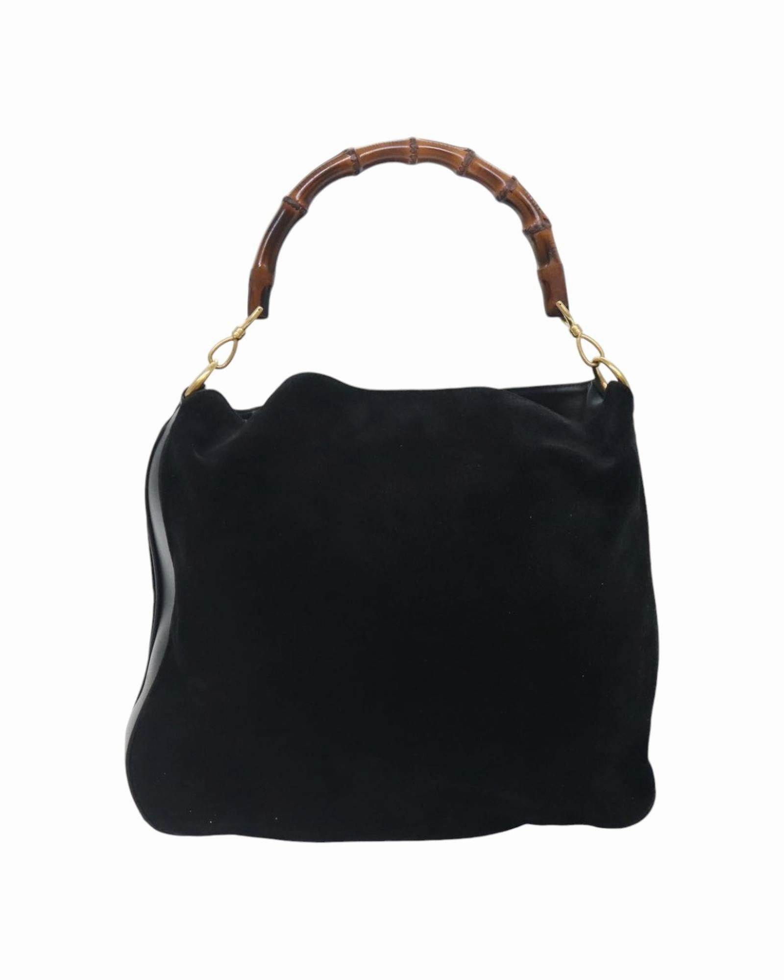Gucci Bamboo Suede Shoulder Bag