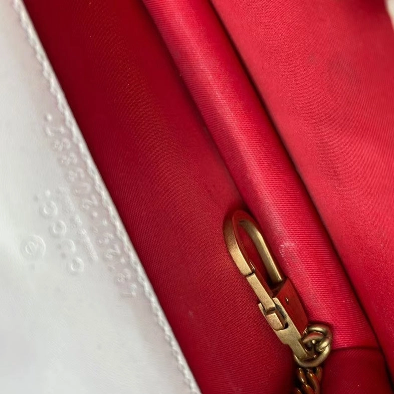 Gucci Beige Cherry GG Leather Crossbody Chain Bag Small