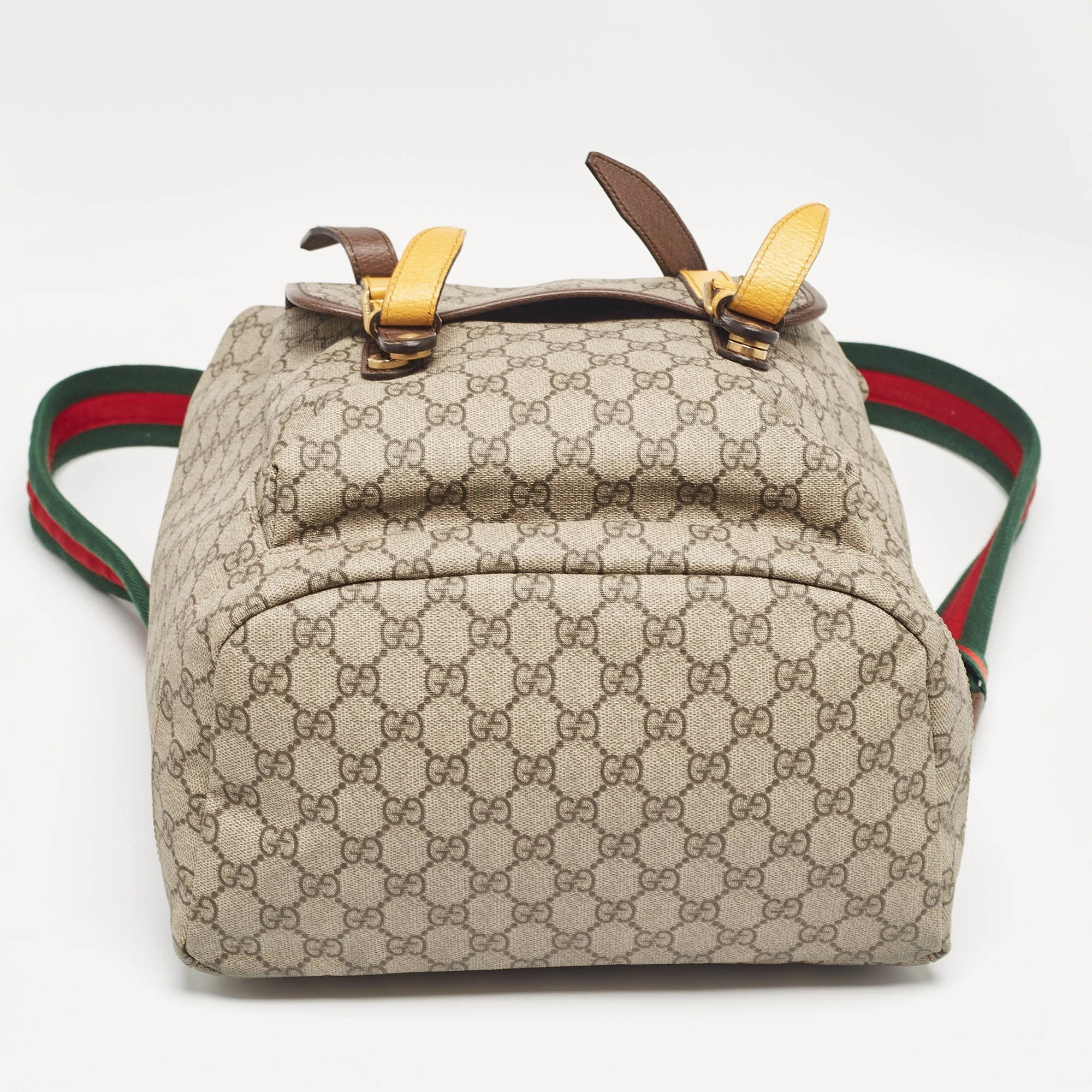 Gucci Beige Gg Supreme Canvas Web Soft Backpack