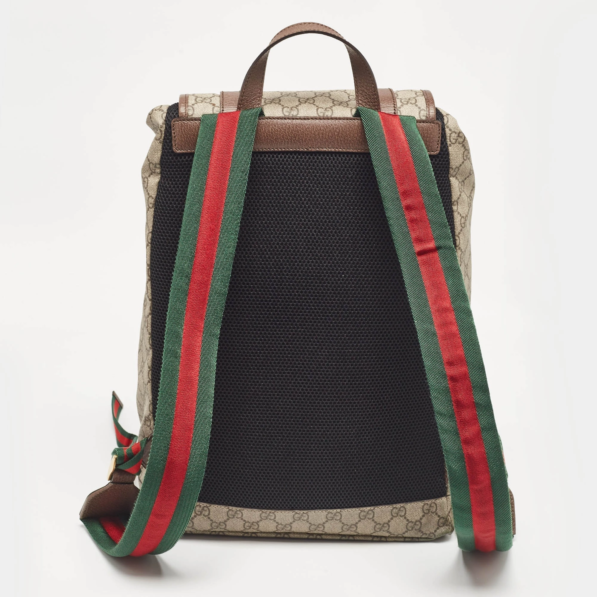 Gucci Beige Gg Supreme Canvas Web Soft Backpack