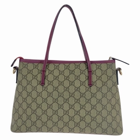 Gucci Beige Purple Gg Supreme Leather Handbag Shoulder Bag ()