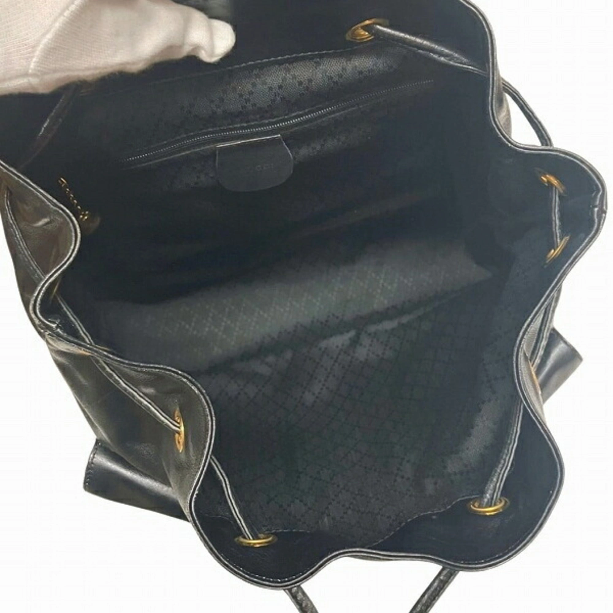 Gucci Black Bamboo Backpack ()