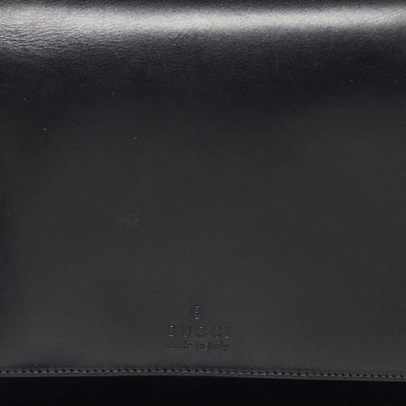 Gucci Black Leather Flap Shoulder Bag