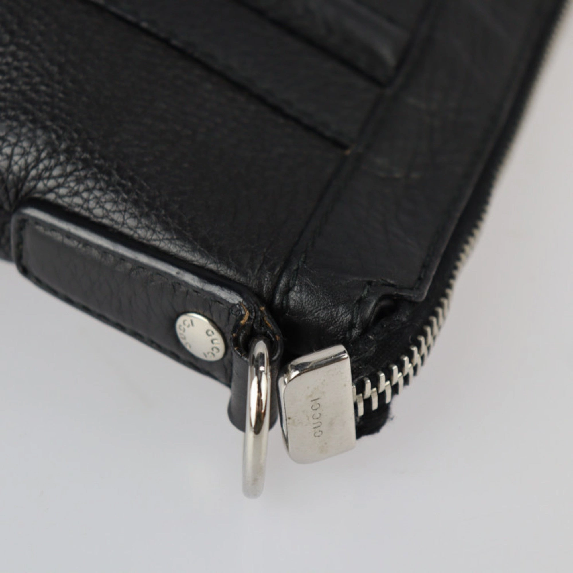 Gucci Black Leather Messenger Bag Shoulder Bag ()