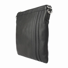 Gucci Black Leather Messenger Bag Shoulder Bag ()
