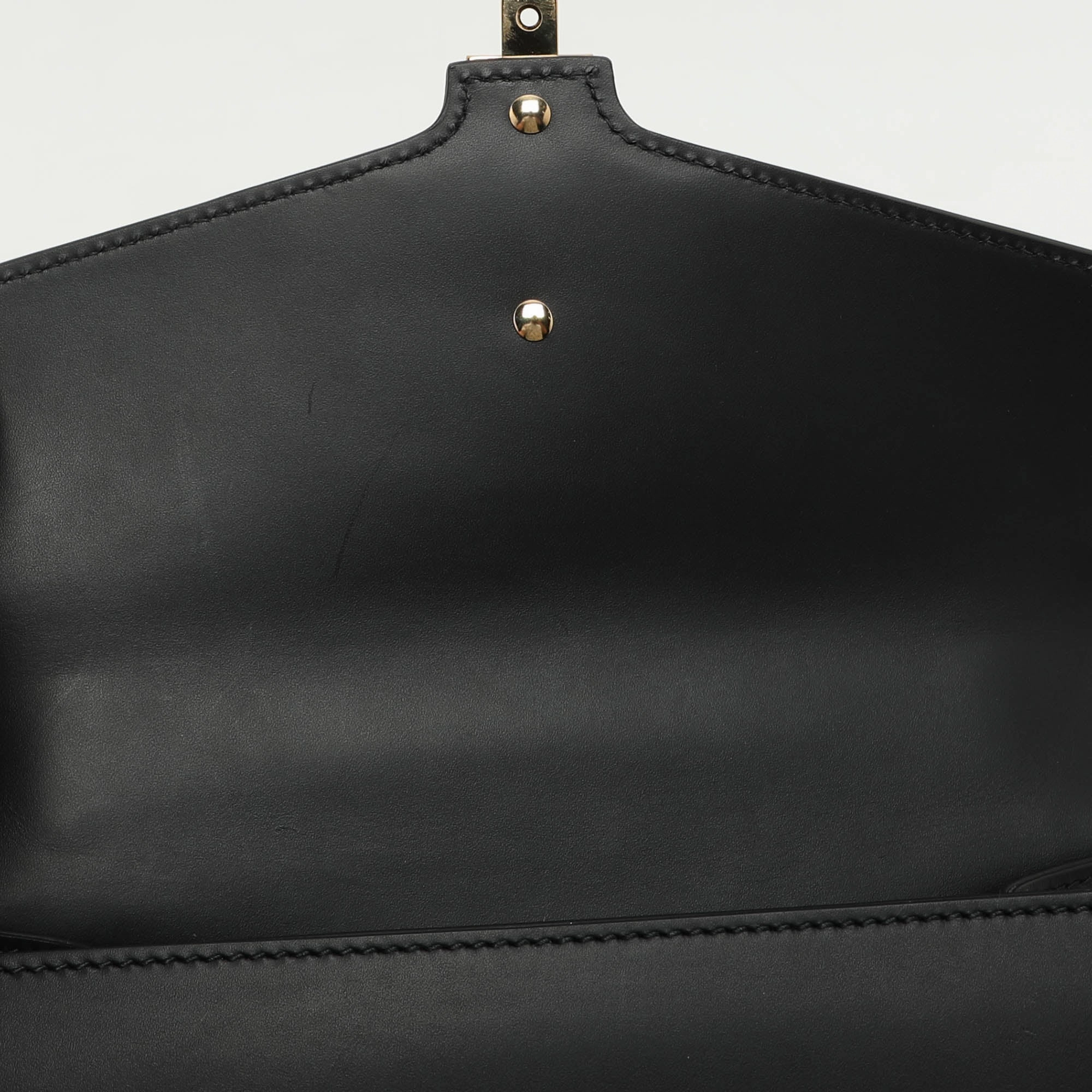 Gucci Black Leather Small Web Chain Sylvie Shoulder Bag