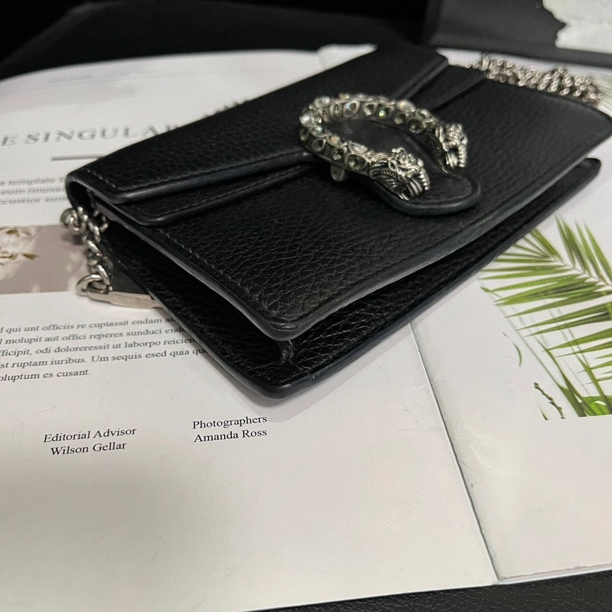 Gucci Black Mini Dionysus WOC Crossbody Bag