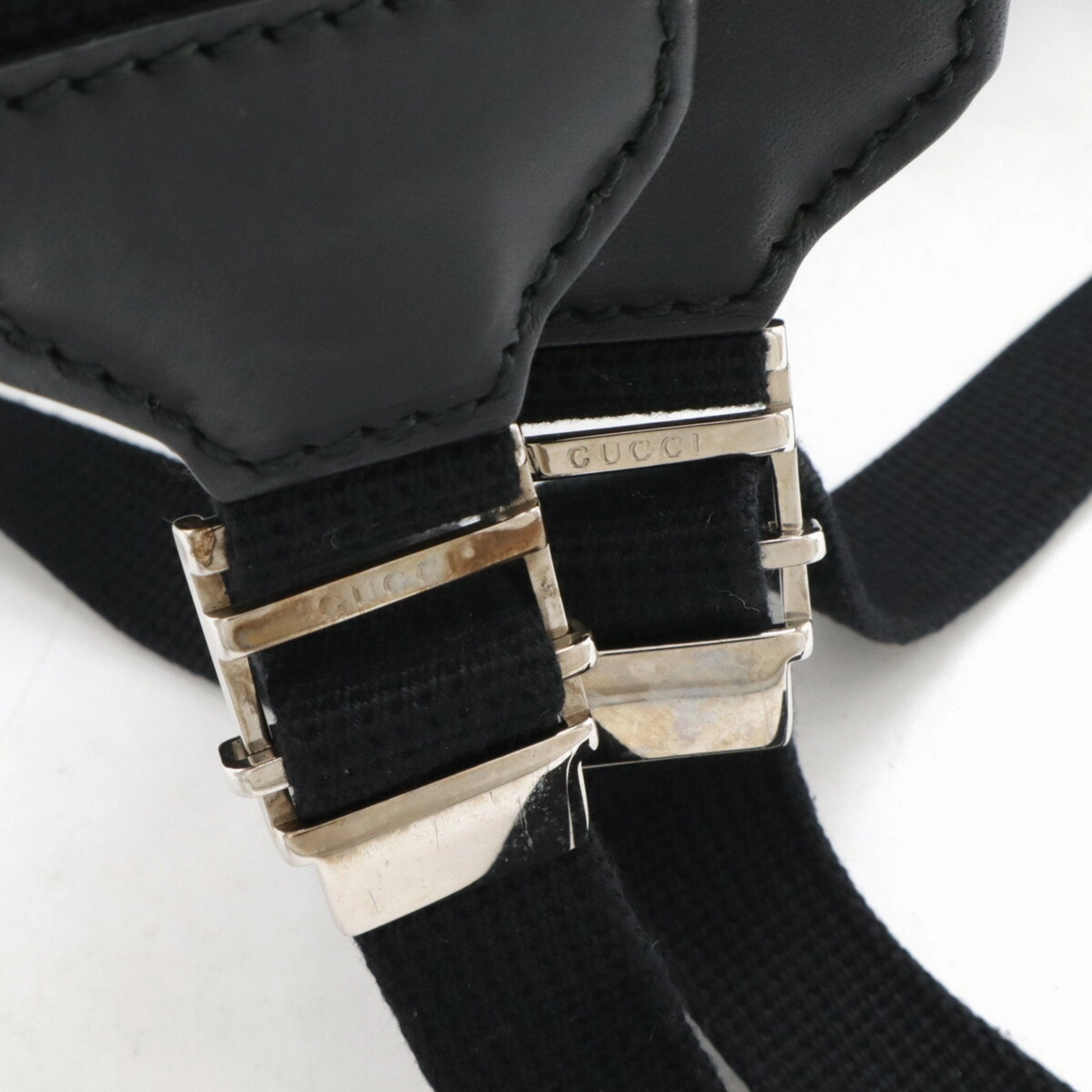 Gucci Black Rubber Leather Backpack ()