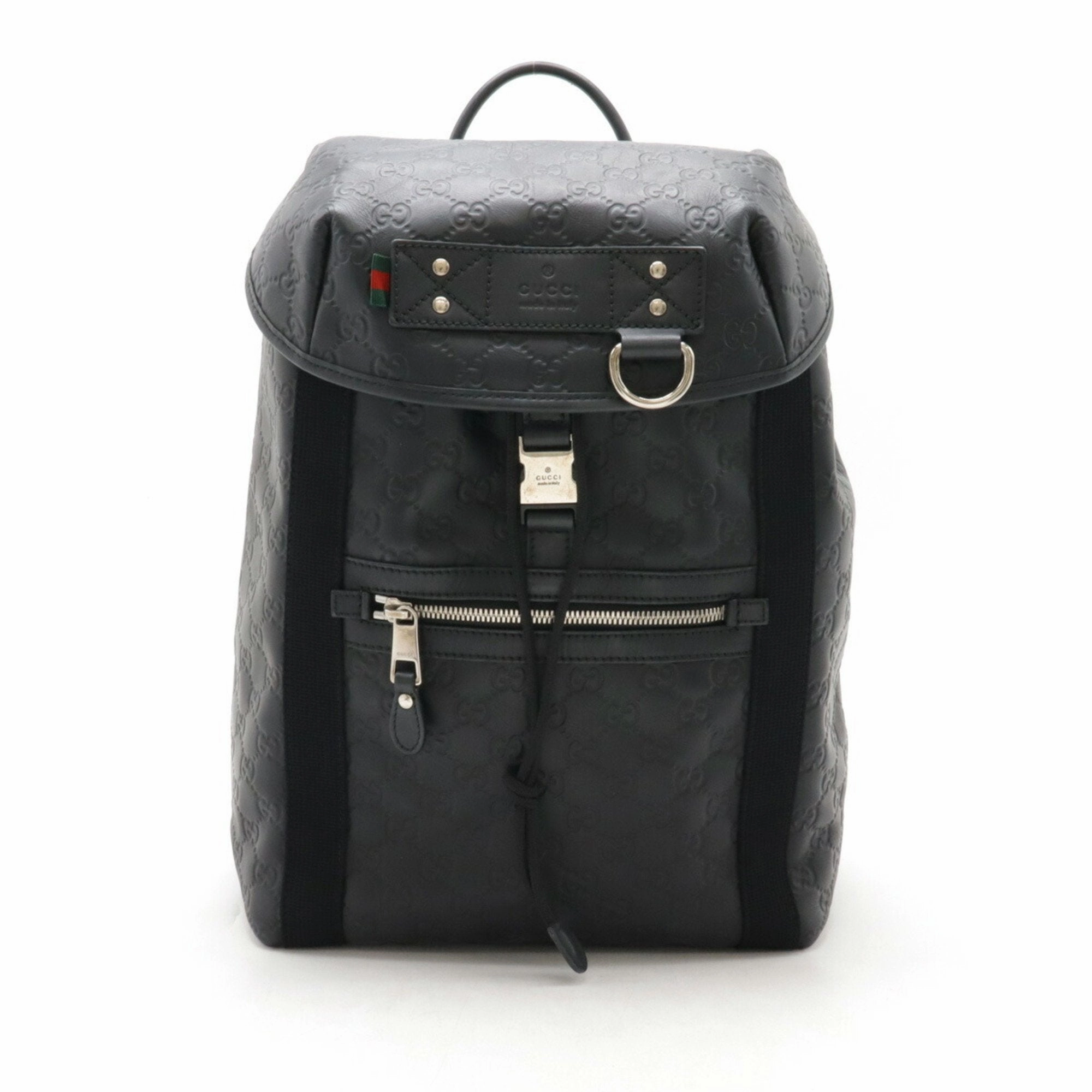 Gucci Black Rubber Leather Backpack ()