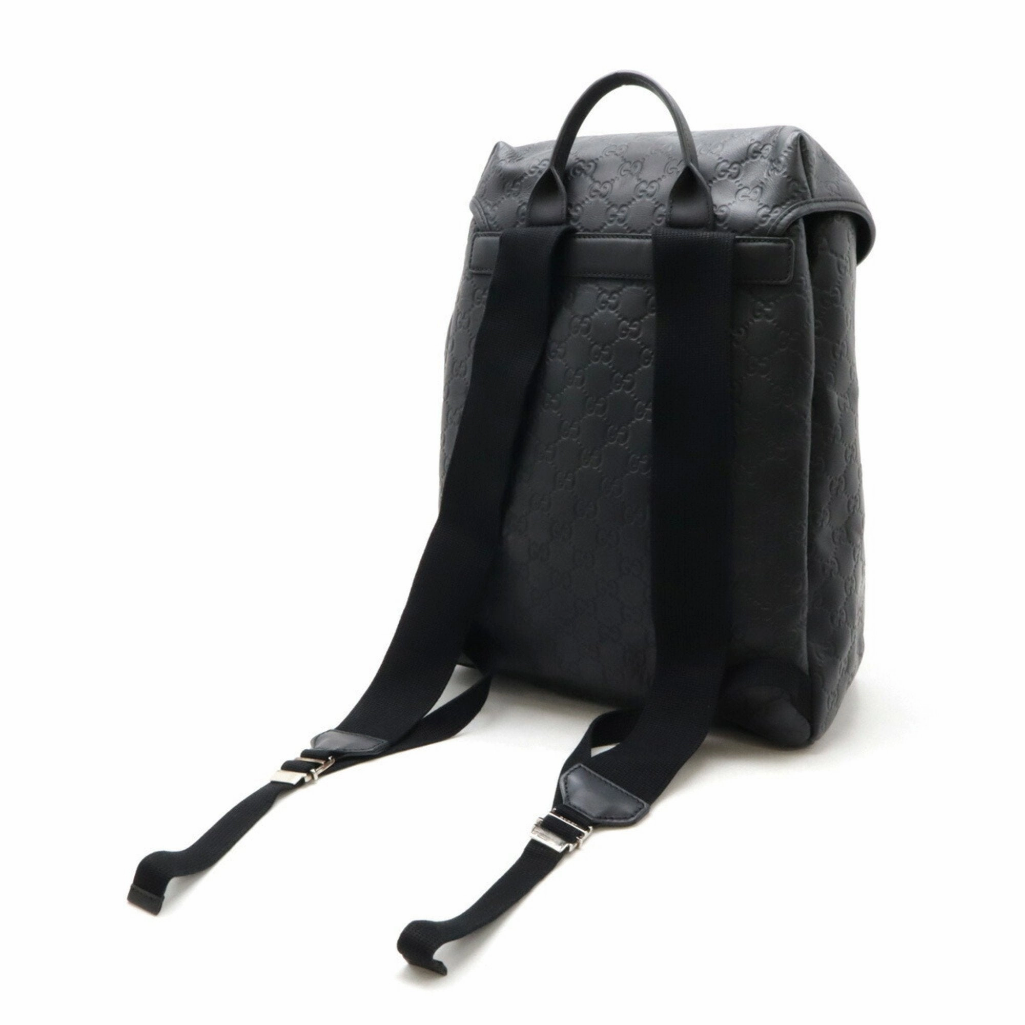 Gucci Black Rubber Leather Backpack ()