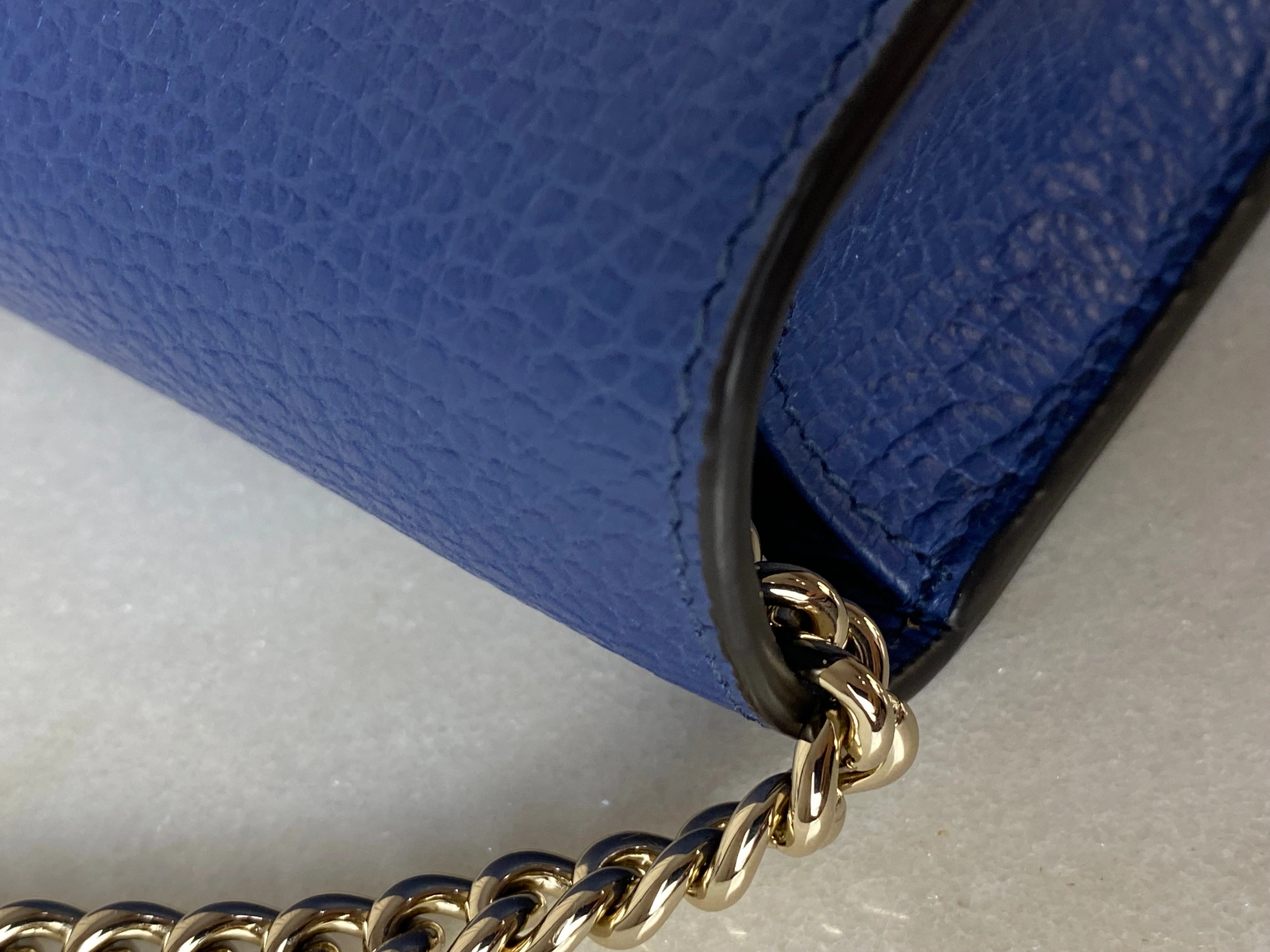Gucci Blue Interlocking GG Shoulder WOC