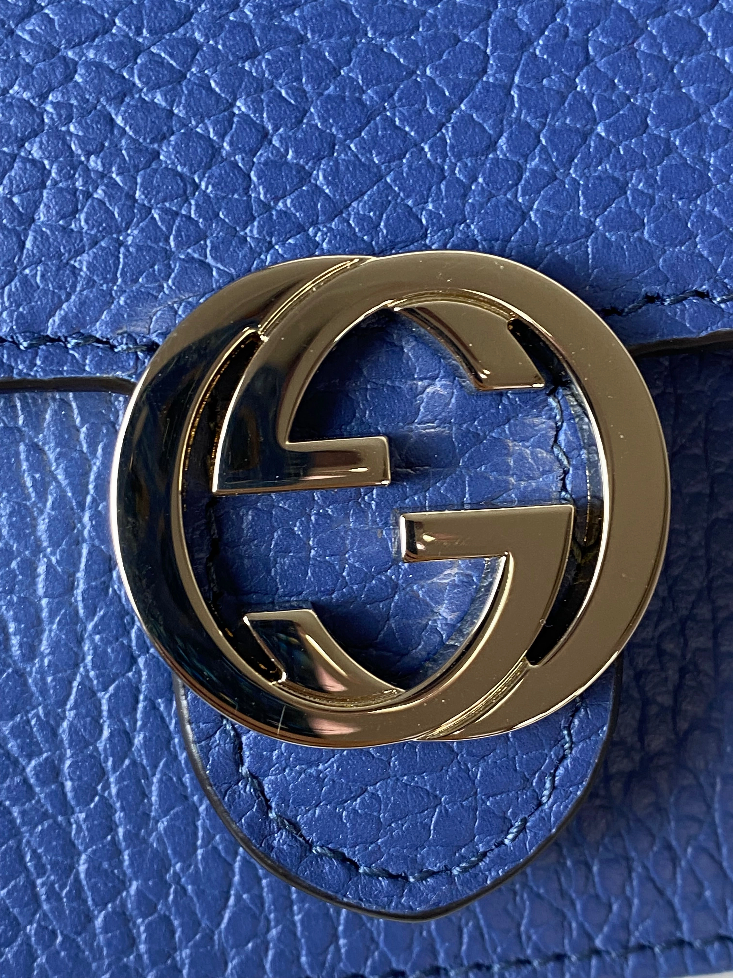 Gucci Blue Interlocking GG Shoulder WOC