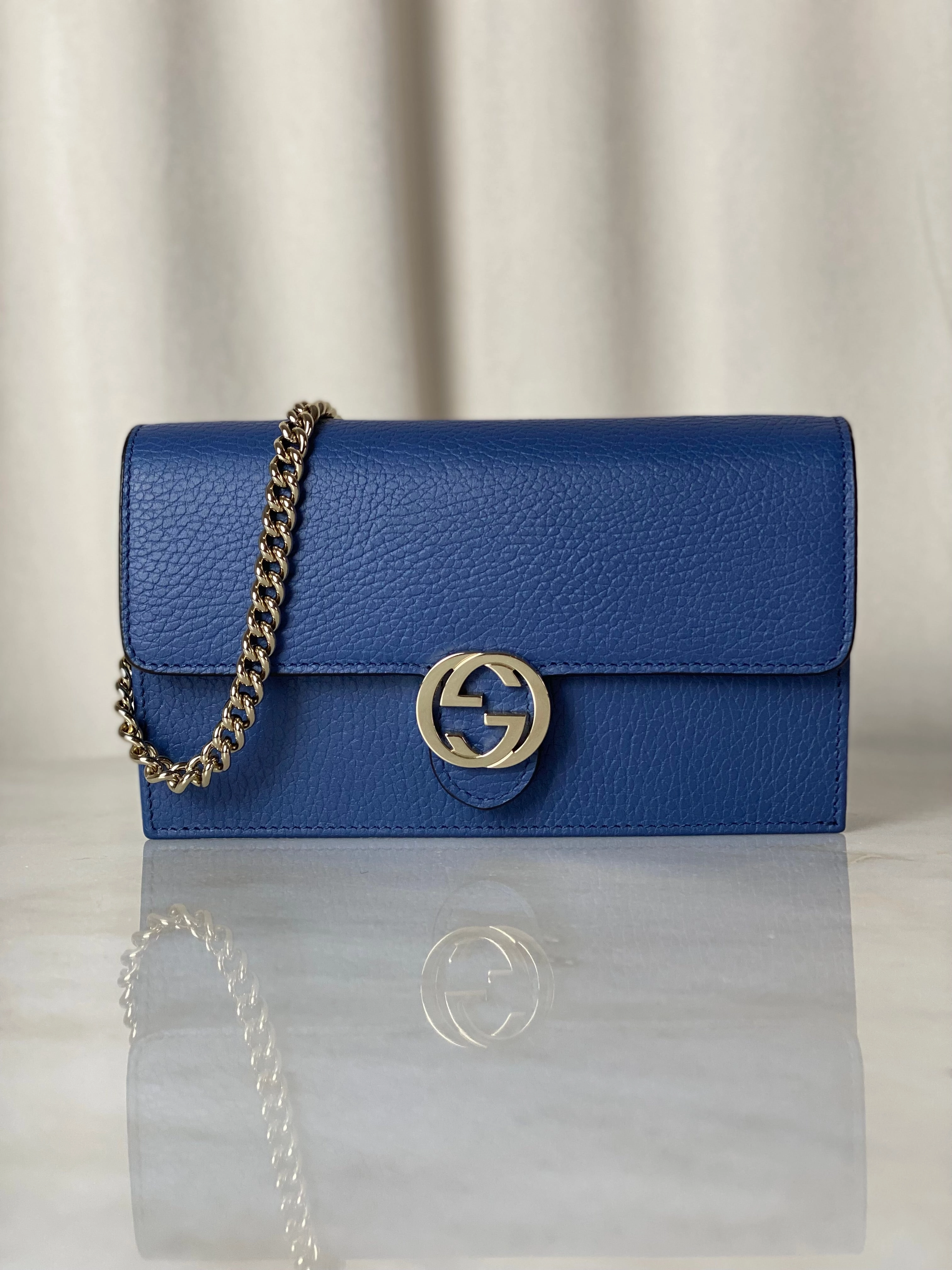 Gucci Blue Interlocking GG Shoulder WOC