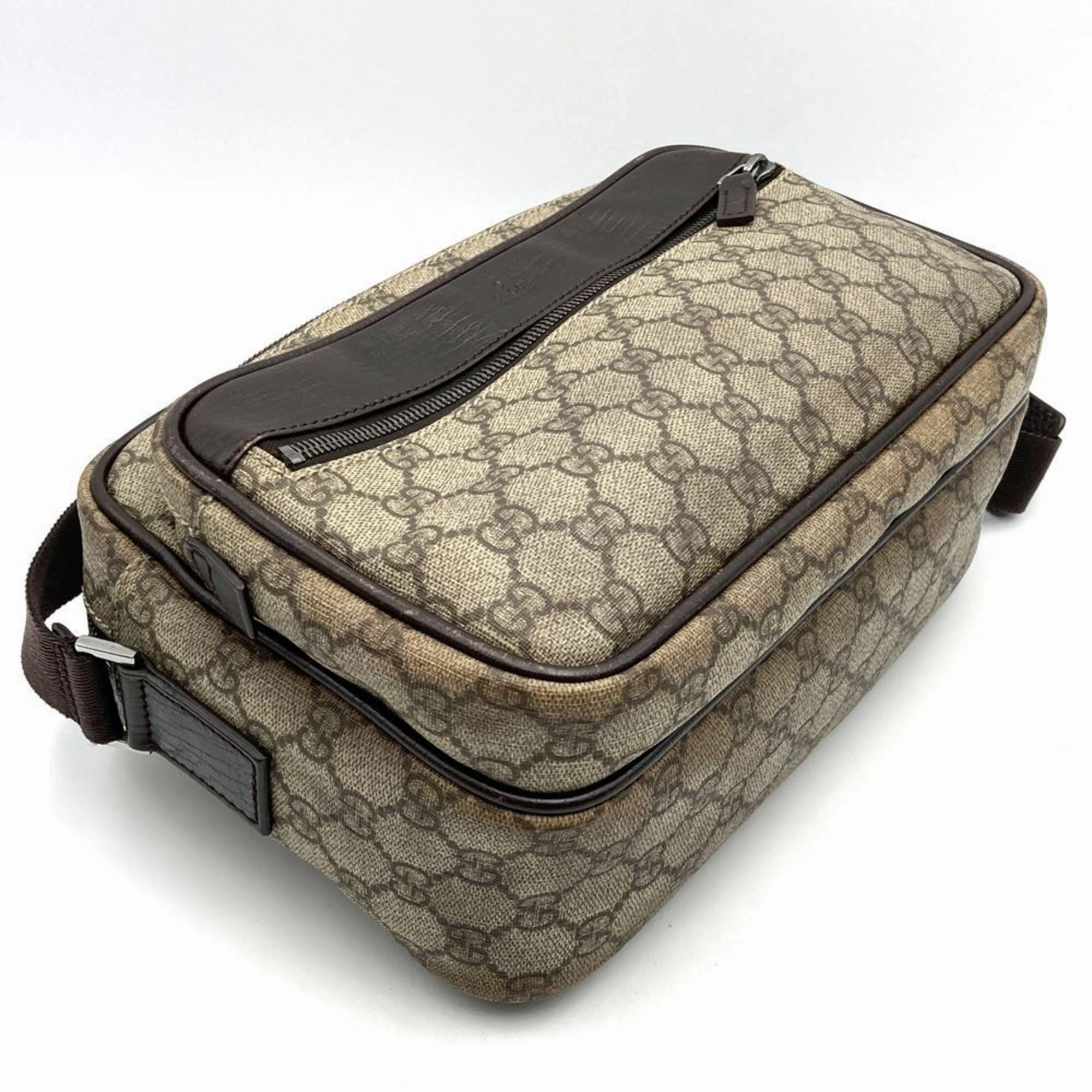Gucci Brown Gg Supreme Pvc Shoulder Bag ()