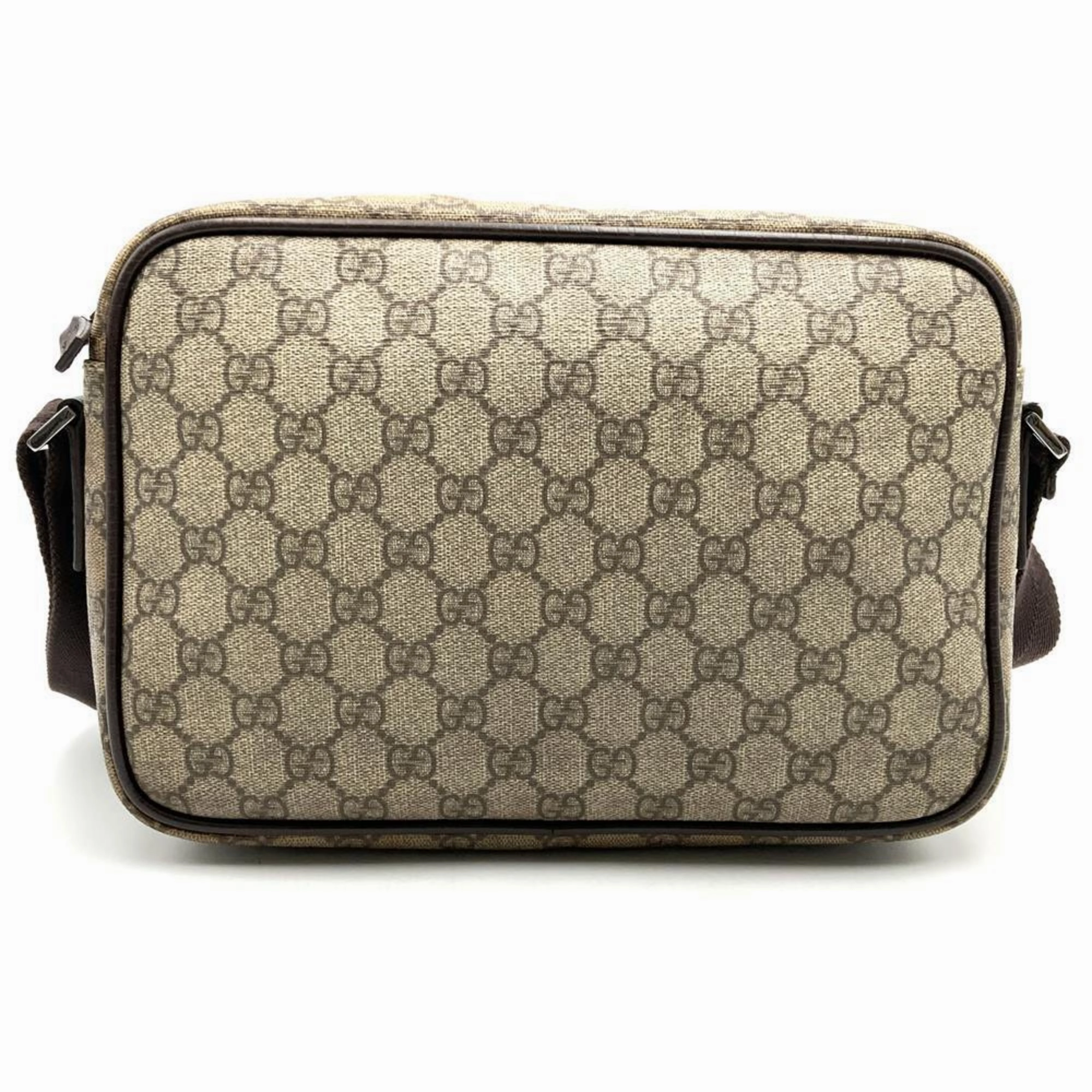 Gucci Brown Gg Supreme Pvc Shoulder Bag ()