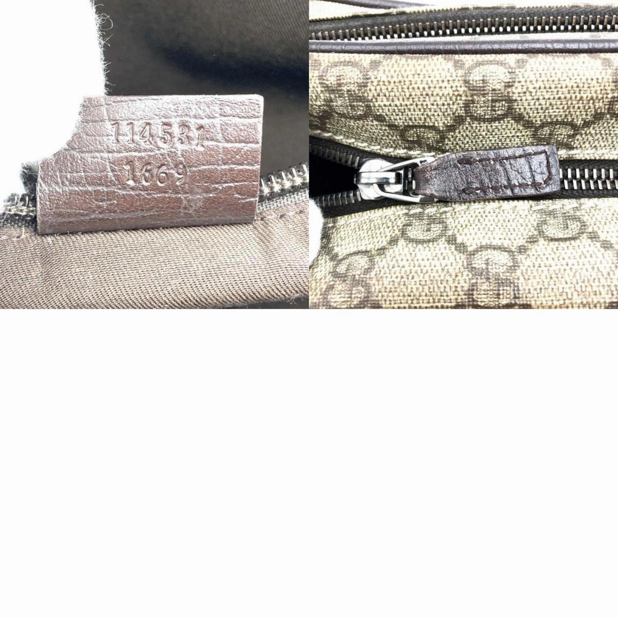 Gucci Brown Gg Supreme Pvc Shoulder Bag ()