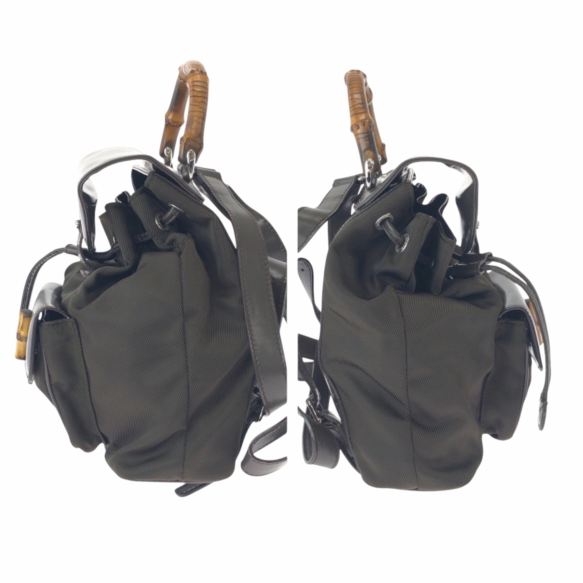 Gucci Brown Khaki Nylon Backpack ()