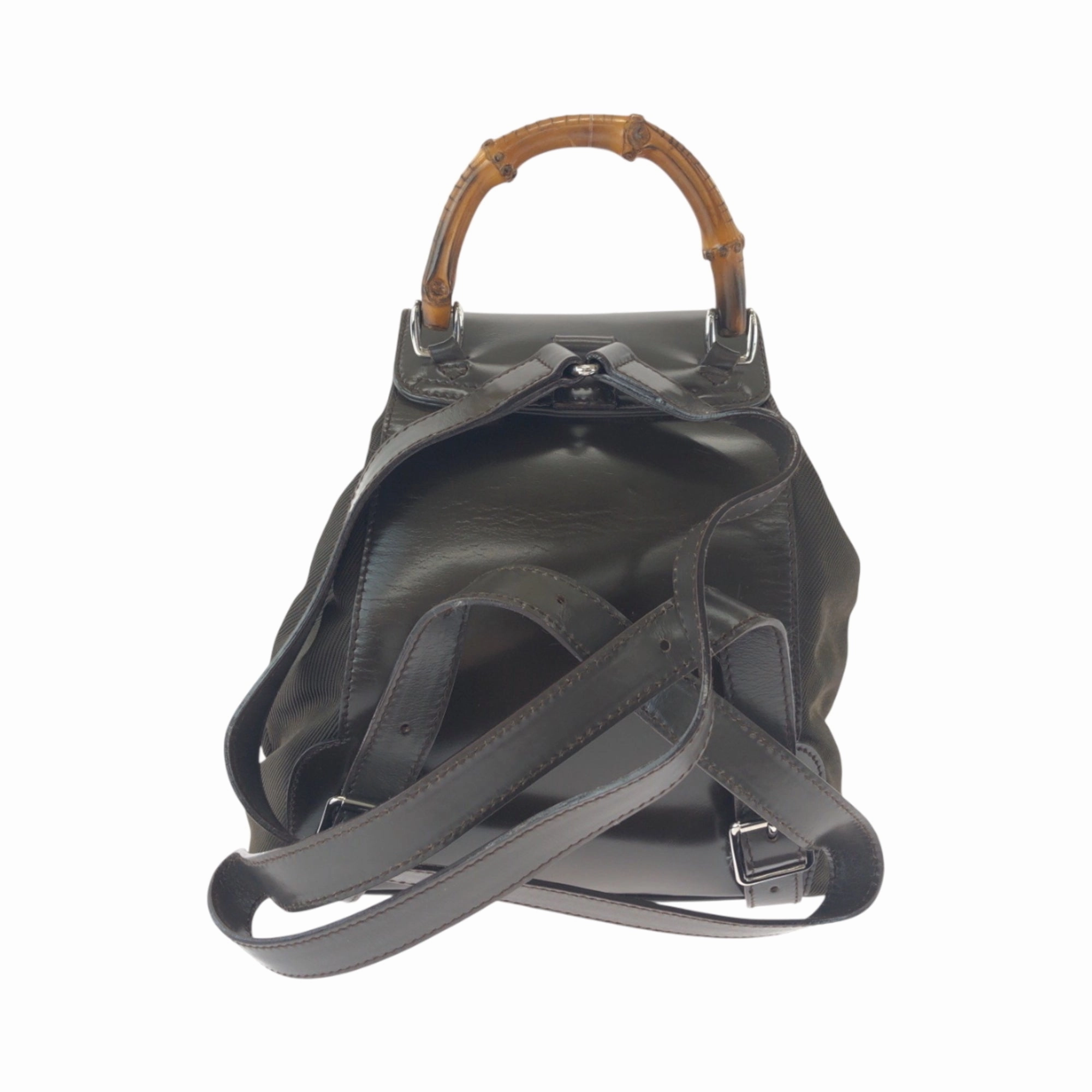 Gucci Brown Khaki Nylon Backpack ()