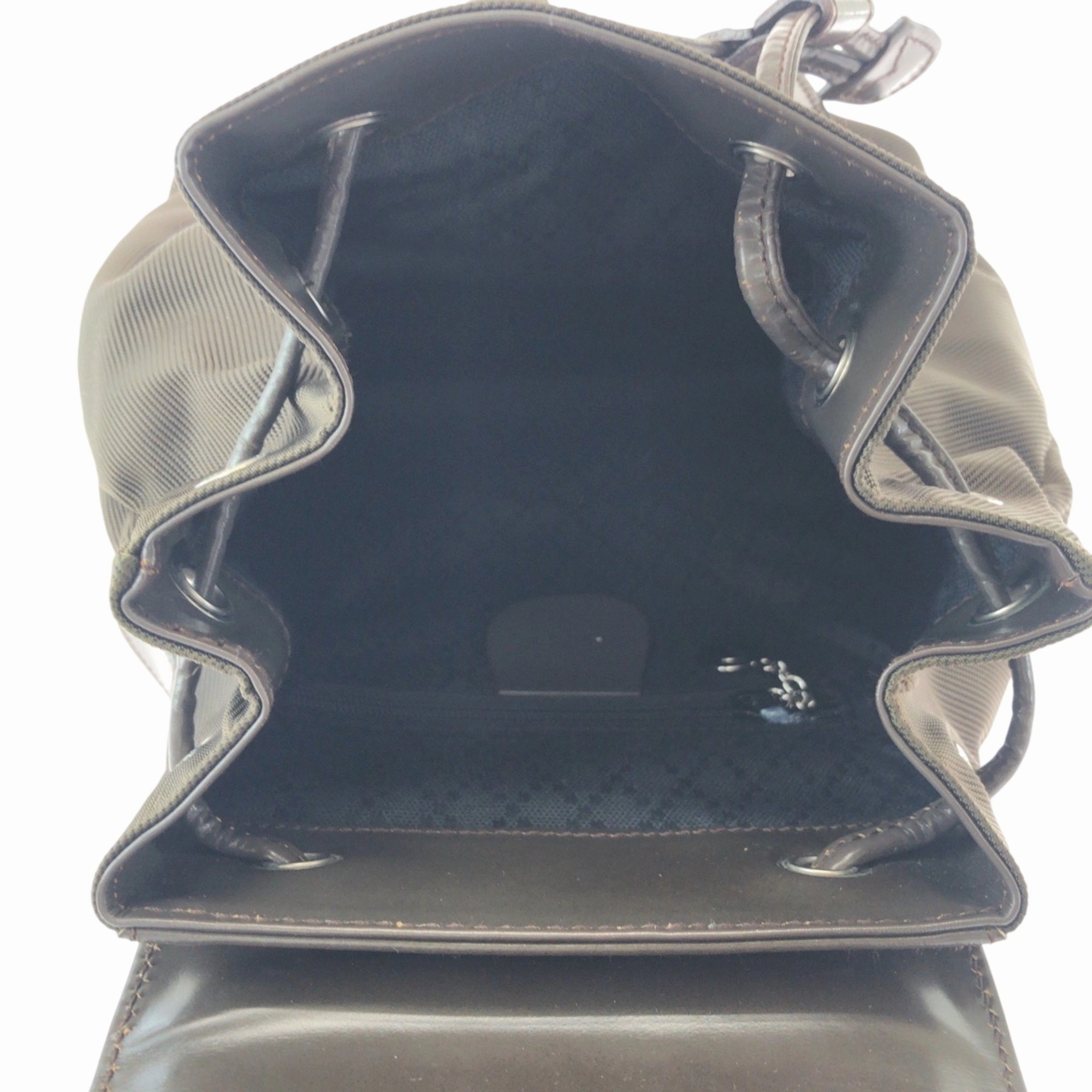 Gucci Brown Khaki Nylon Backpack ()