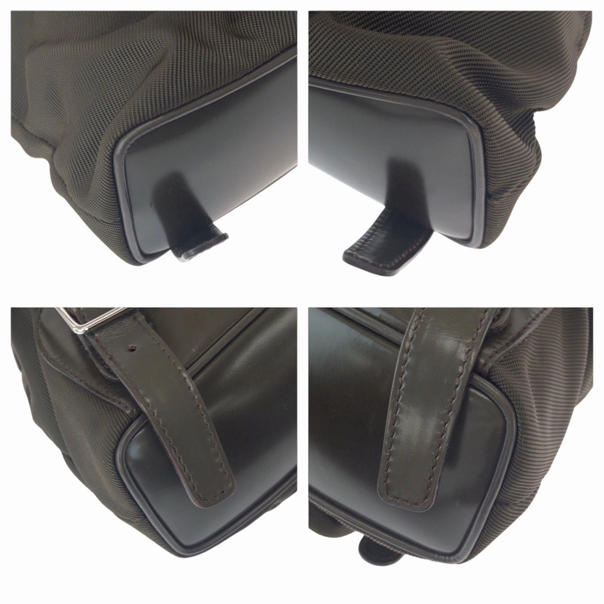 Gucci Brown Khaki Nylon Backpack ()