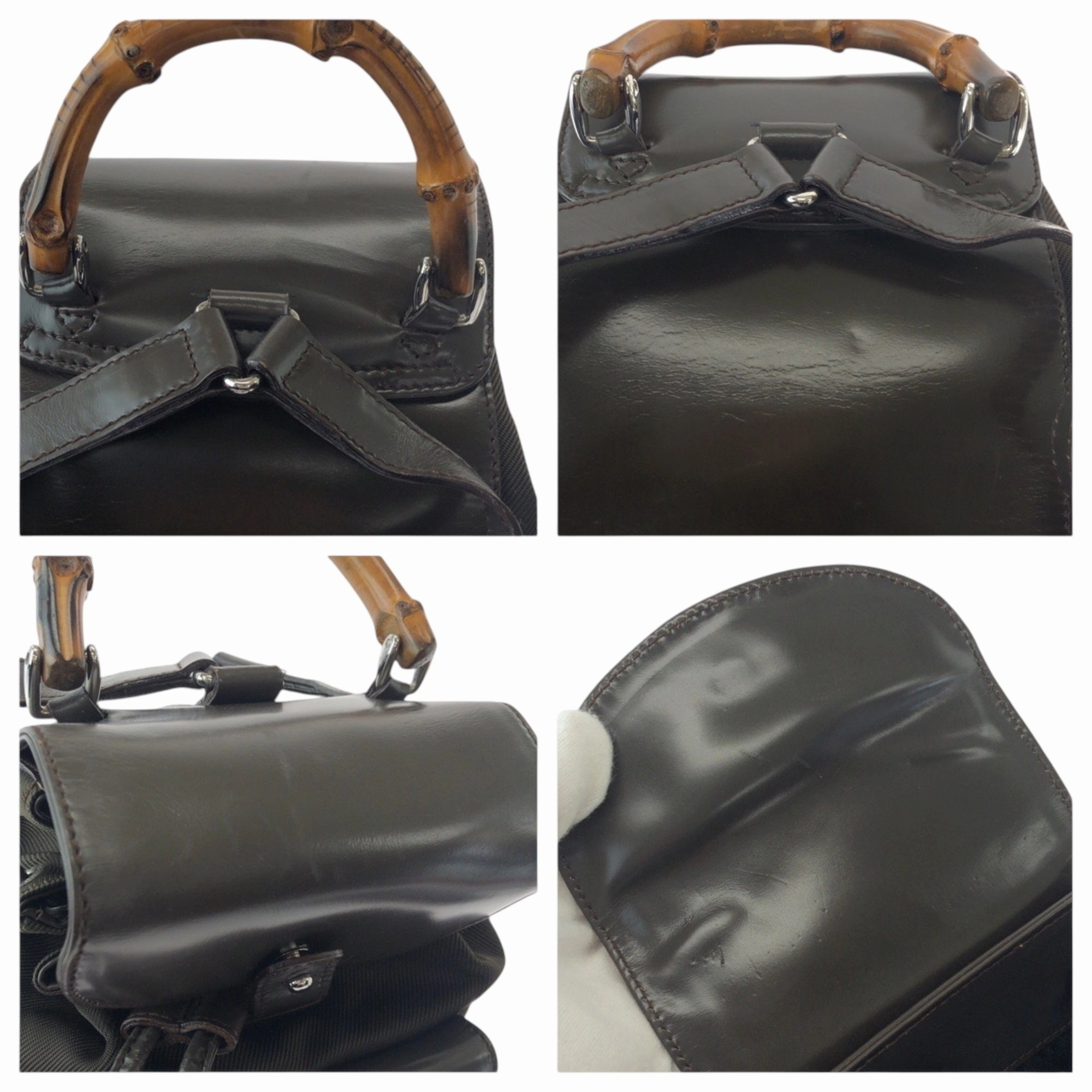 Gucci Brown Khaki Nylon Backpack ()
