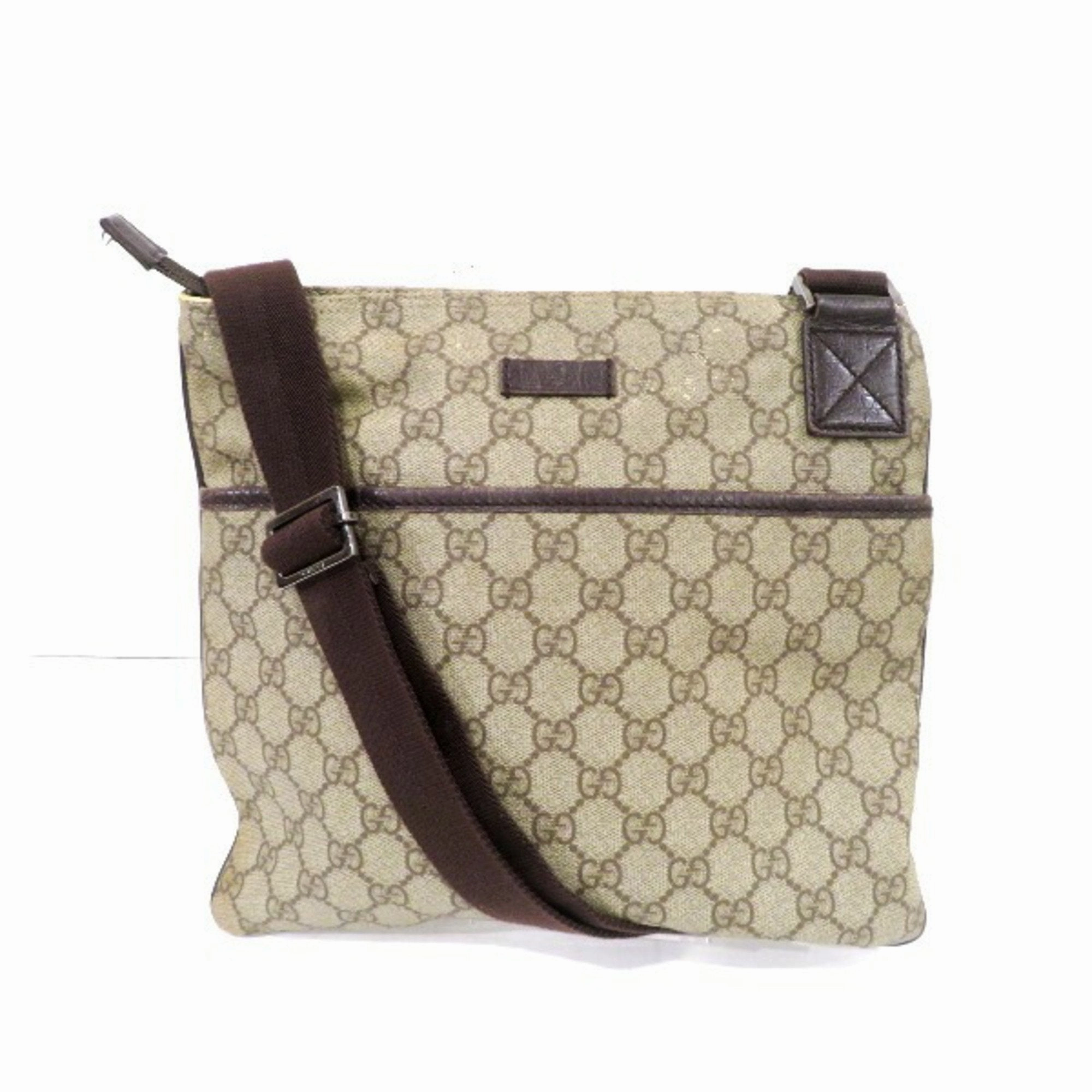 Gucci Brown Pvc Canvas Shoulder Bag ()