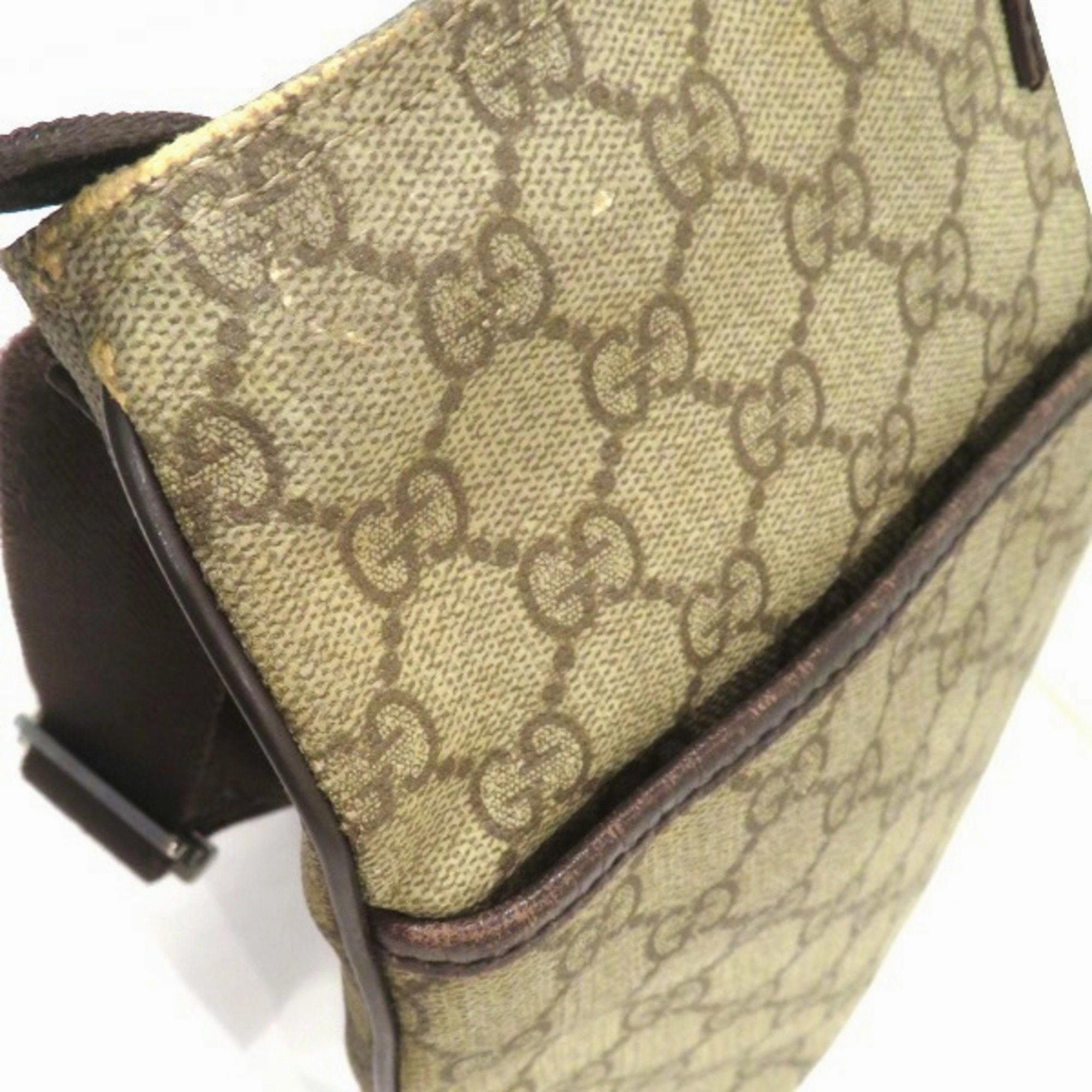 Gucci Brown Pvc Canvas Shoulder Bag ()