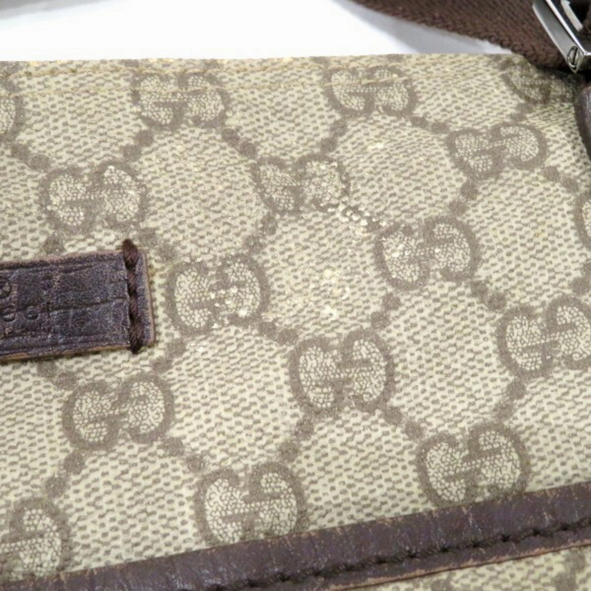 Gucci Brown Pvc Canvas Shoulder Bag ()