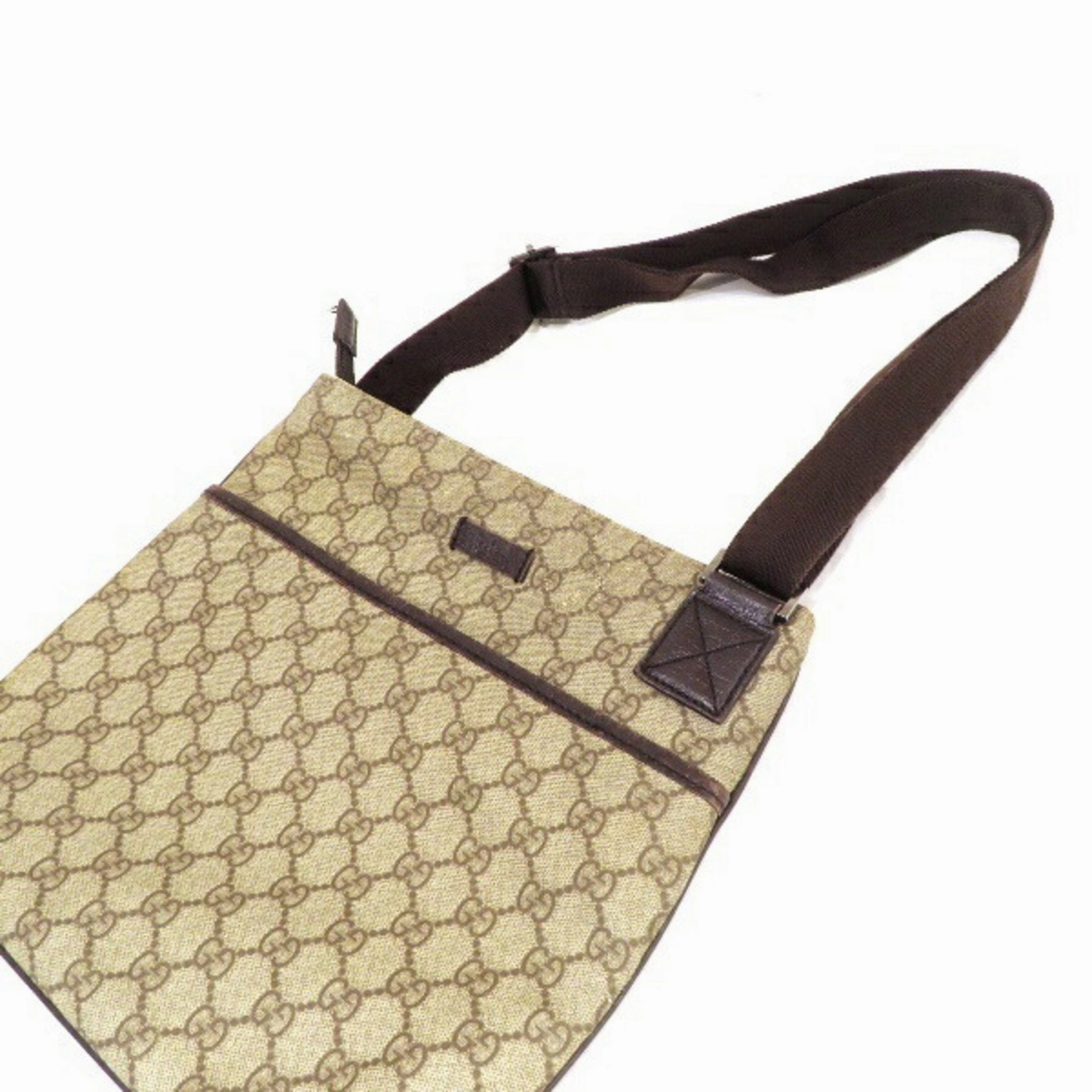 Gucci Brown Pvc Canvas Shoulder Bag ()