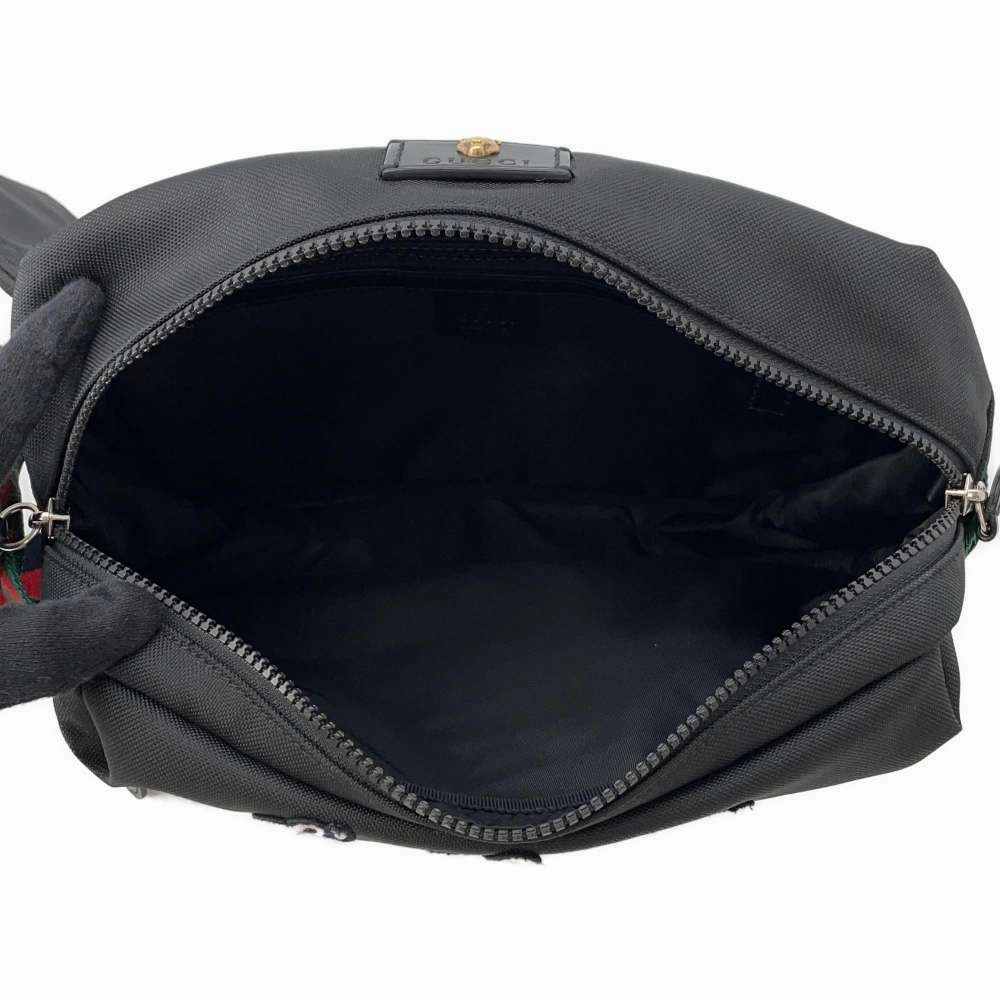 GUCCI Cherie Line Tiger Crossbody Bag Black477085 Nylon