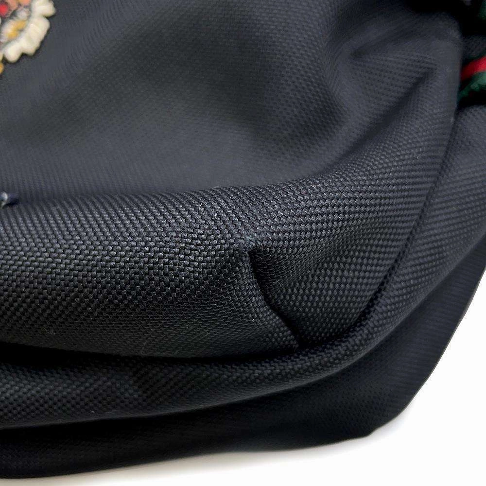 GUCCI Cherie Line Tiger Crossbody Bag Black477085 Nylon