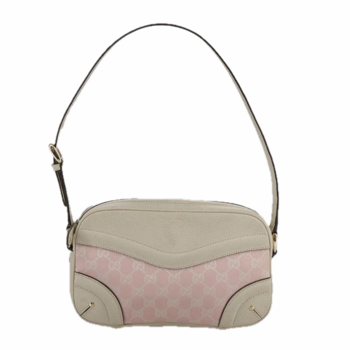 Gucci Crest Pink Leather Shoulder Bag ()