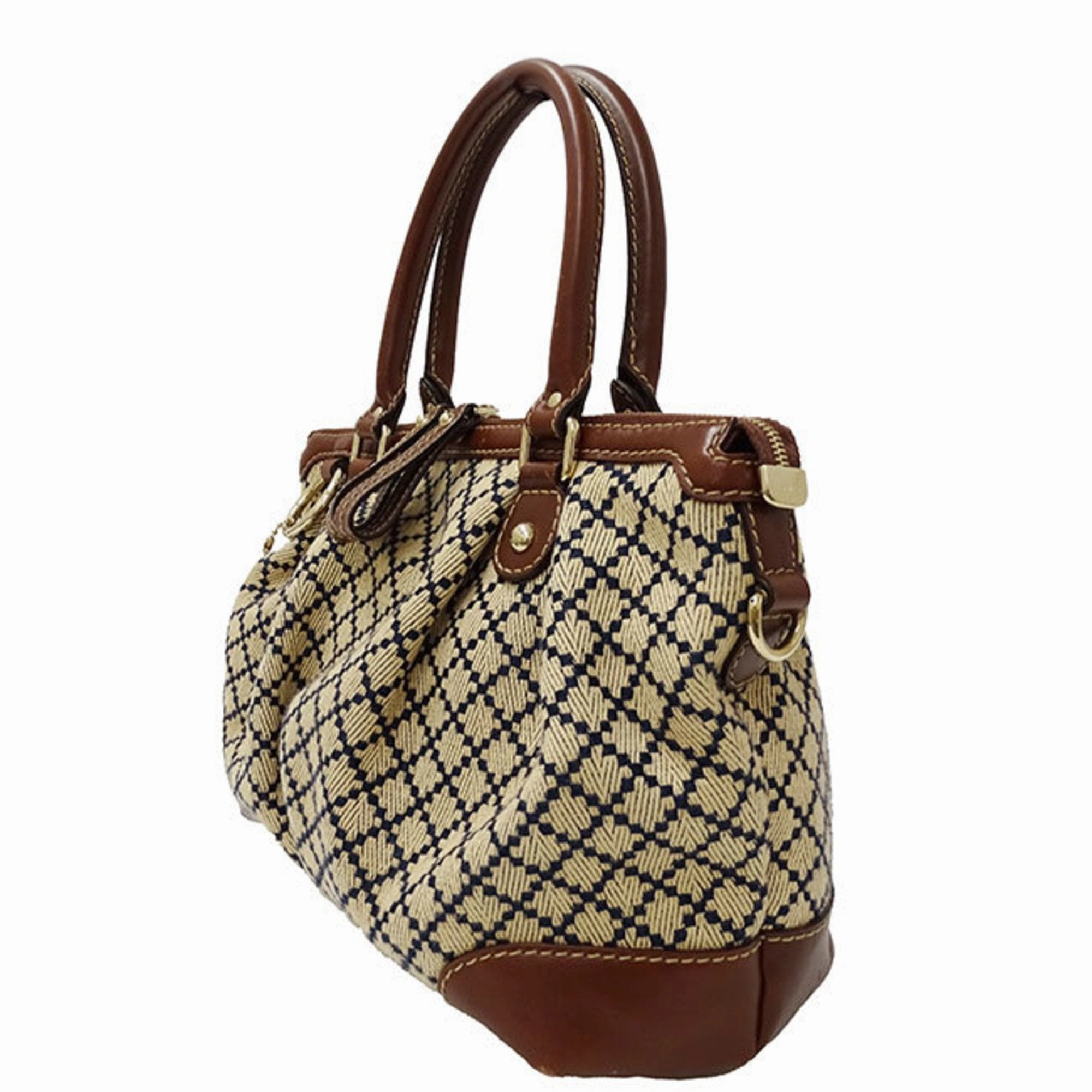 Gucci Diamante Beige Brown Canvas Handbag Shoulder Bag ()